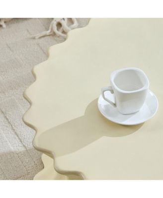 Oval Coffee Table Vintage Sturdy Fiberglass No Assembly