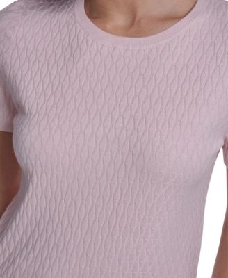 Petite Textured Short-Sleeve Sweater