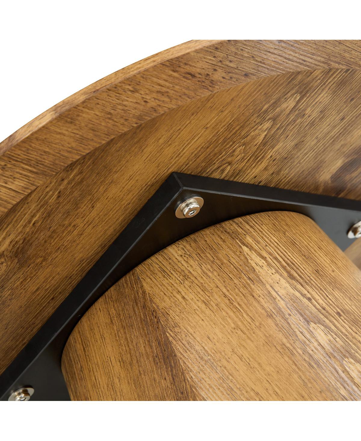 Streamdale Furniture Wood Grain Mdf Round Coffee Table - 19.6" D, 18.8" H