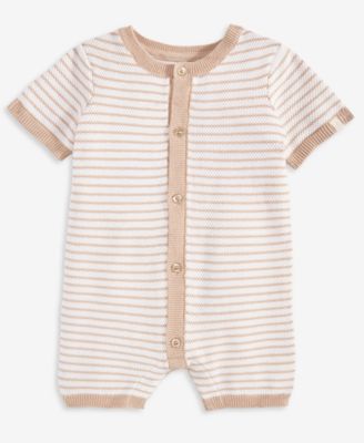 Baby Boys' Striped Knit Cotton Romper