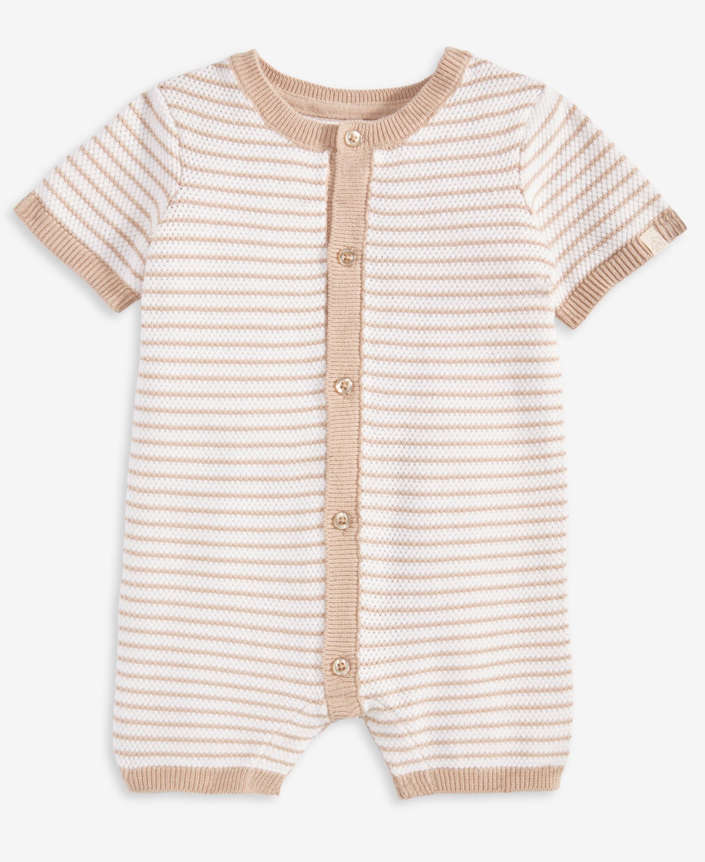 Комбинезон First Impressions Striped Knit Cotton Romper для мальчиков-малышей, цвет: Hummus — фото 1