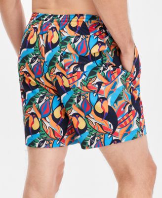 Men's Toucan Printed 6" Swim Trunks