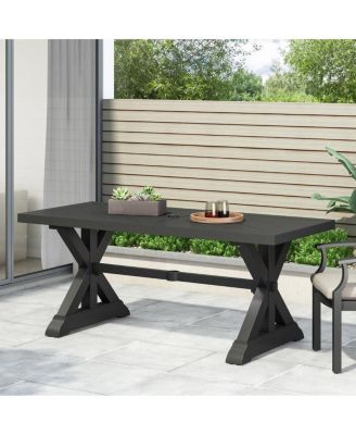  Outdoor Dining Table, Antique Matte Black