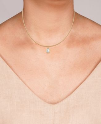 Snake Chain Cubic Zirconia Drop Necklace