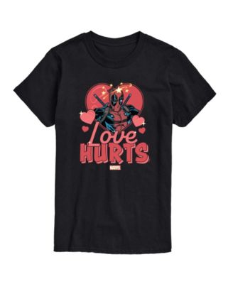 Men's Deadpool Love Hurts Printed Short-Sleeve Graphic T-Shirt
