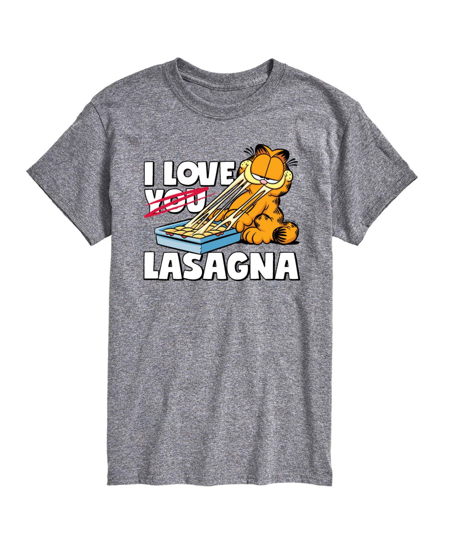 Men's Garfield Love Lasagna Printed Short-Sleeve Graphic T-Shirt