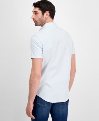 Men's Classic-Fit Dobby Square Short-Sleeve Shirt