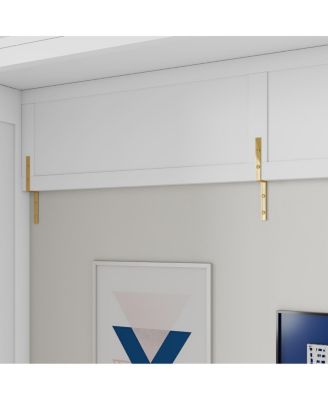  Queen Size Wood Murphy Bed with Wardrobe & Desk