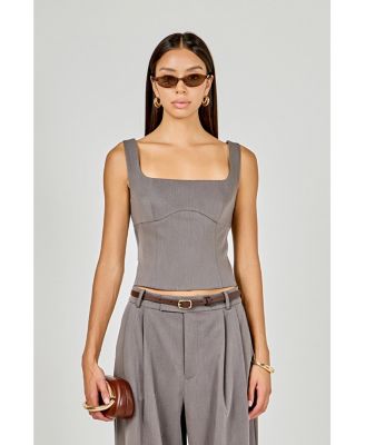 Women's Back Bow Sleeveless Fitted Top