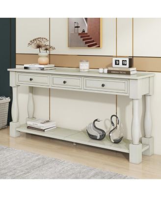  Console Table with Drawers and Shelf