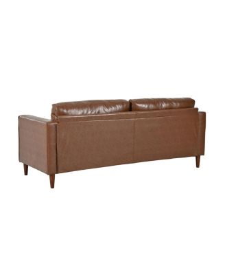 Streamdale Mirod Mid-Century Modern PU Leather 3-Seat Sofa with Solid Wood Legs