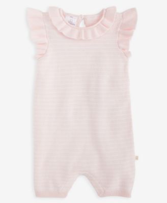 Baby Girls' Striped Cotton Knit Romper