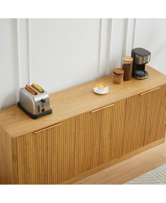 67-inch Modern Wavy Sideboard with Curved Contour Design and 6 Doors