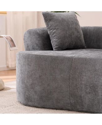 Crescent sofa: Self-inflating, deep-cushioned, 3-seater, no assembly. (Gray)