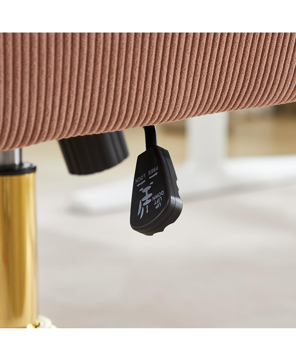 Streamdale Mid-back office chair, striped fabric, ergonomic design, pink.