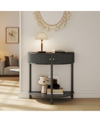  Artisan Wave Demi-Lune Console Table, 2 Drawers, Hallway