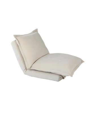  Convertible Flip Chair: Floor SofaBed with Adjustable Backrest andPillows-Beige