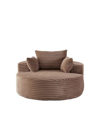 Corduroy Sponge Single Sofa, No Assembly Required, Modern Sleeper Chair