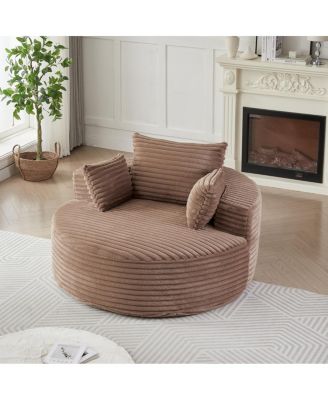 Corduroy Sponge Single Sofa, No Assembly Required, Modern Sleeper Chair