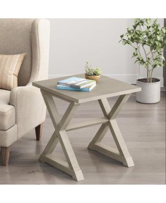  Antique White Square Accent End Side Table Nightstand 22"x23.5"x23.5