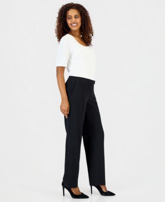 Women's Claire Mid-Rise Straight Leg Trouser, Regular & Petite