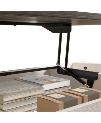  Farmhouse Lift Top Coffee Table with Storage - Handcrafted Solid Wood, Antique Gray