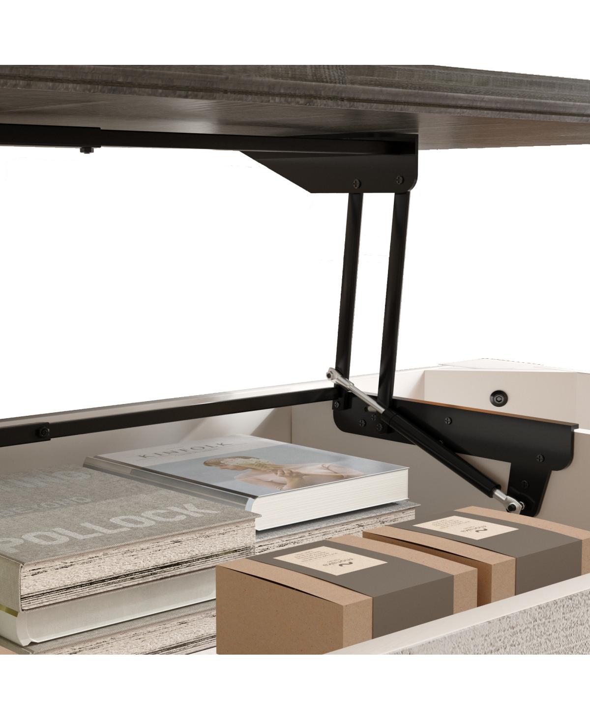 Streamdale Furniture Farmhouse Lift Top Coffee Table with Storage - Handcrafted Solid Wood, Antique Gray