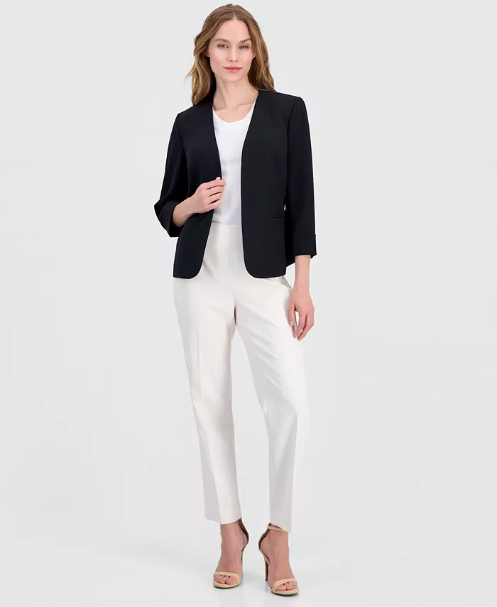 Women's Stretch Crepe Open-Front Blazer Regular & Petite - thumbnail 2