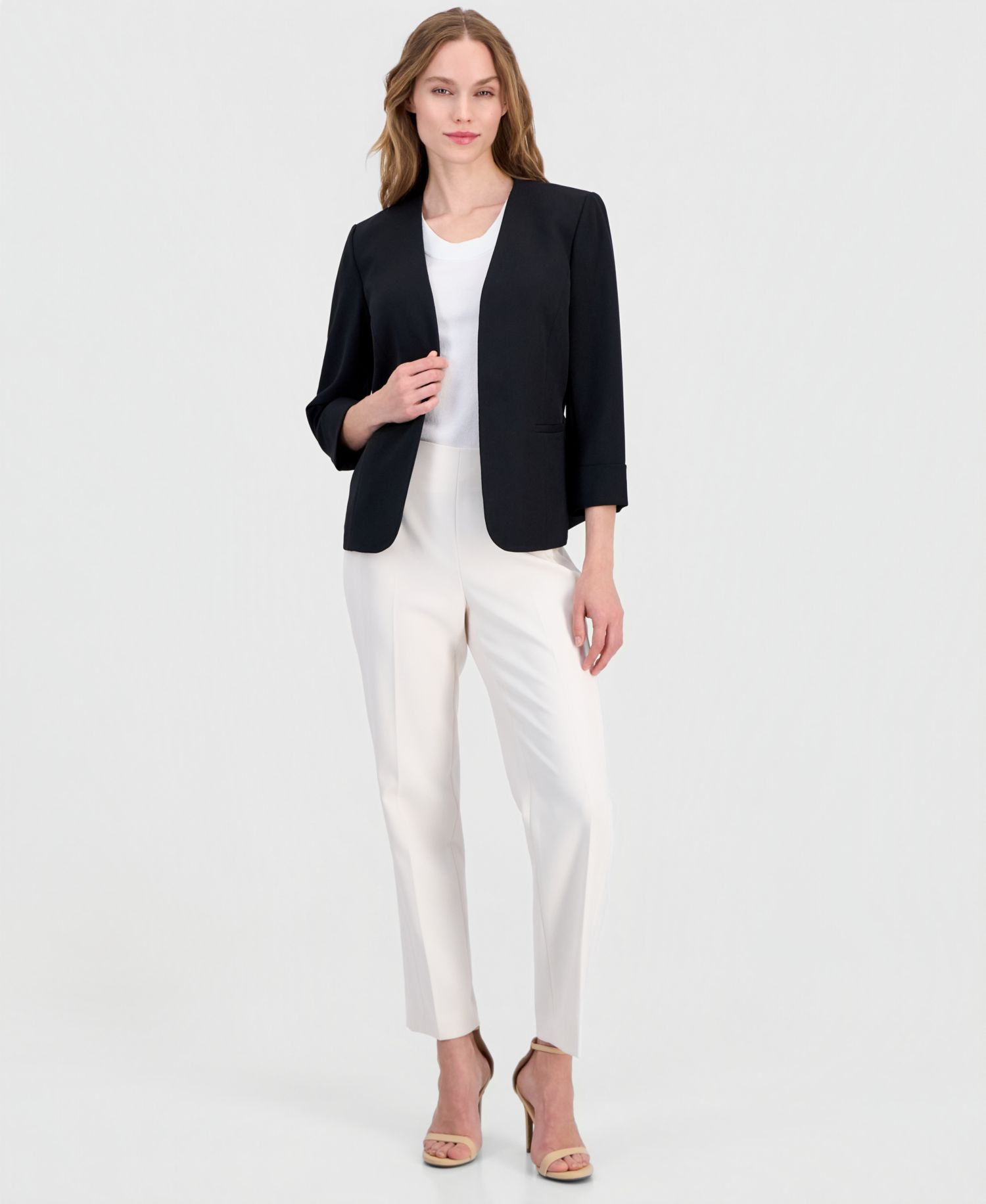 Women's Stretch Crepe Open-Front Blazer Regular & Petite