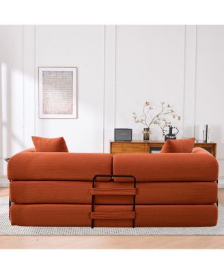 Streamdale Folding Sofa Bed, 63" Convertible Couch with 2 Pillows, Fold Out Couch