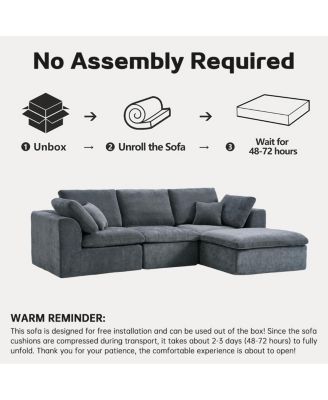 Streamdale Modern Corduroy Sectional Sofa for Living Room/Bedroom