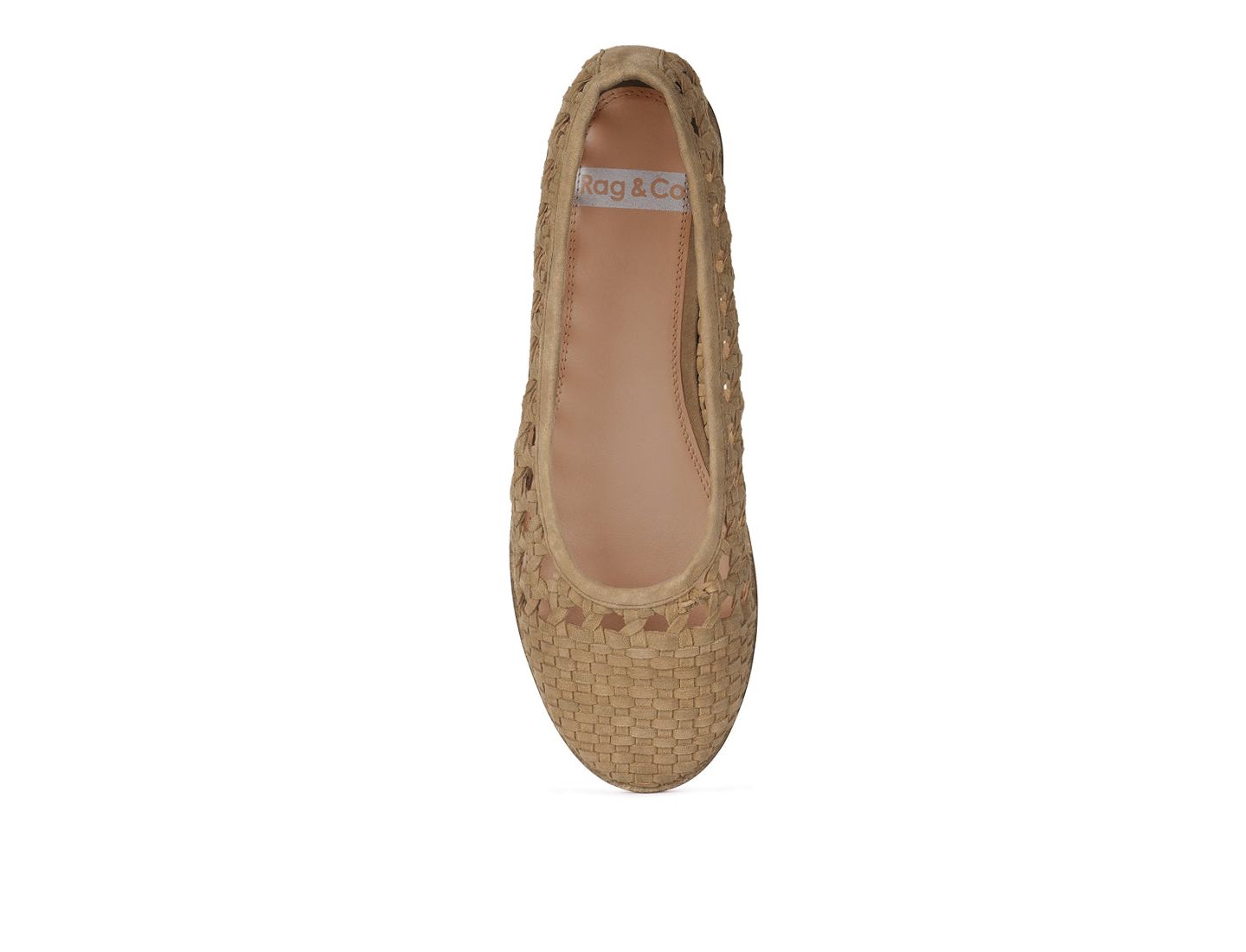 Женские балетки Rag & Co Miyako Suede Ballet Flats, цвет: Бежевый / Хаки — фото 6