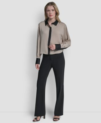 Petite Patch Work Button-Up Top