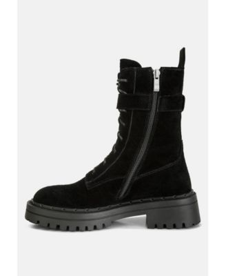 Kasper Womens Suede Chunky high ankle Lug Boots