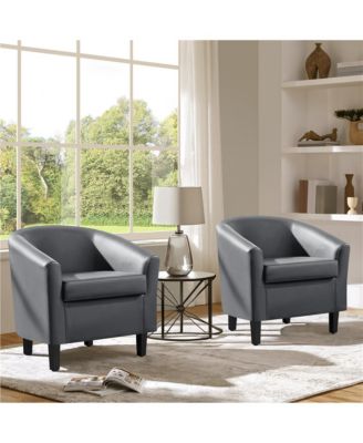 Faux Leather Accent Chair Gray