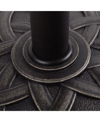 21.5" Round Resin Umbrella Holder Base w/ Decorative Pattern