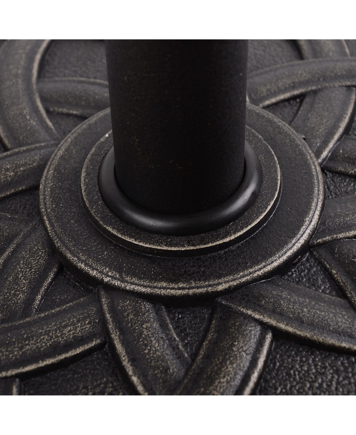 Outsunny 21.5" Round Resin Umbrella Holder Base w/ Decorative Pattern