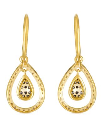 Vanilla Diamond (0.10 ct. t.w.) & Chocolate Diamond (0.24 ct. t.w.) Earrings in 14k Honey Gold