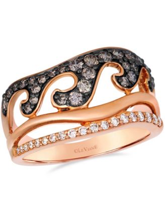 Chocolate Diamond (0.55 ct. t.w.) & Vanilla Diamond (0.18 ct. t.w.) Ring in 14k Strawberry Gold