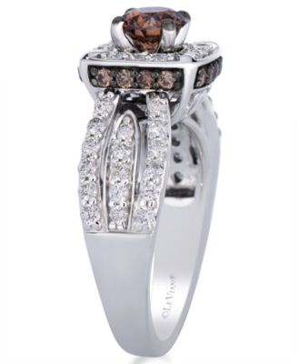 Chocolate Diamond (0.79 ct. t.w.) & Vanilla Diamond (0.63 ct. t.w.) Bridal Ring in 14k Vanilla Gold