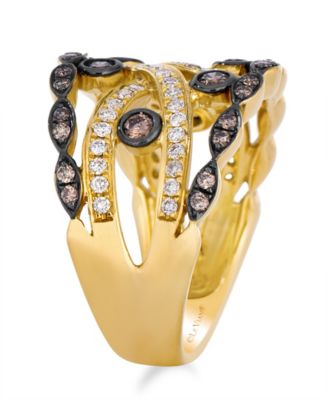 Chocolate Diamond (0.43 ct. t.w.) & Vanilla Diamond (0.32 ct. t.w.) Ring in 14k Honey Gold
