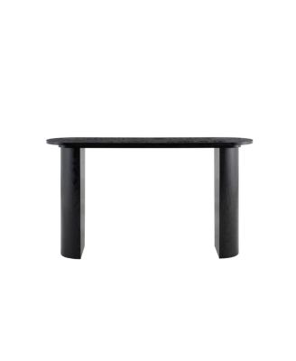 Black curved foyer table - minimalist entrance sofa side table