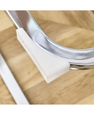 Chrome-Plated Metal PU Leather Padded Office Chair - Easy Assembly