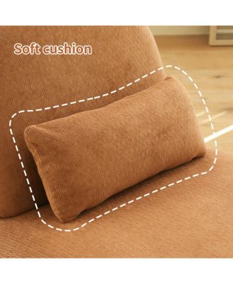 Cute Velvet Accent Chair with Solid Wood Legs