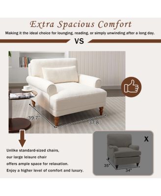 Mirod Elegant Circular Armrests, Ergonomic Lumbar Support, Vintage Roman Column Legs, Large Size