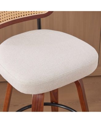 Set of 3, 26" Counter Height Bar Stools - Cane Rattan, Swivel