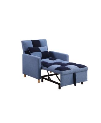 Convertible Sleeper Sofa Chair Bed with Pillow, Teddy Fabric