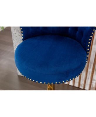 Velvet 360° Rotating Bar Chair with Adjustable Height and Soft Pillow
