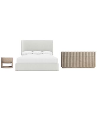 Loggia 3-Pc. Wood King Bedroom Set Bed with Dresser and Nightstand