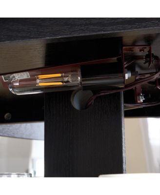 Curio Cabinet with Glass Doors, Lighted Display, Mirrored Back, Adjustable Shelves - Black